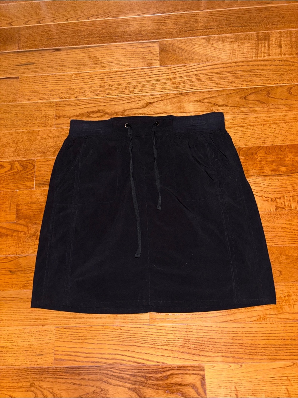 Classic Black Drawstring A-Line Skort